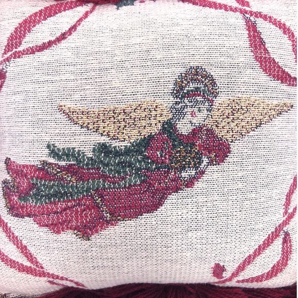 Vintage Angel Needlepoint Tapestry Fringe 8X7 Mini Accent Pillow Home Decor - Picture 2 of 7